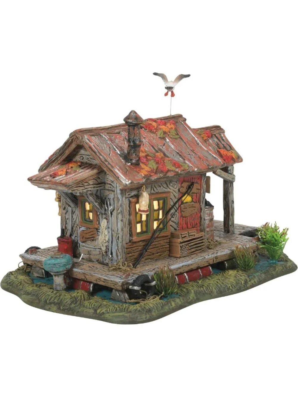 Haunted Swamp Shanty Lit Building - Halloween Decor, 6.1 Inch, Multicolor